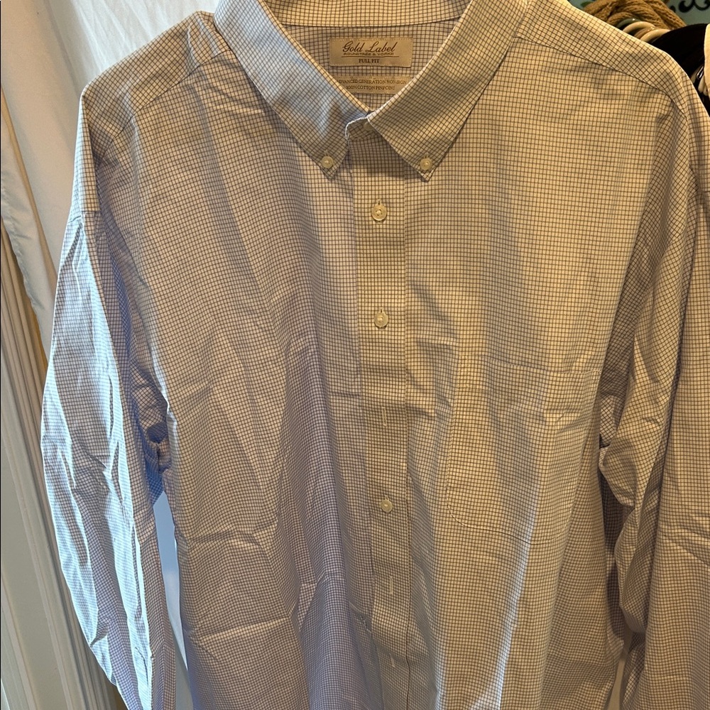 Gold Label Light Blue Checkered Dress Shirt